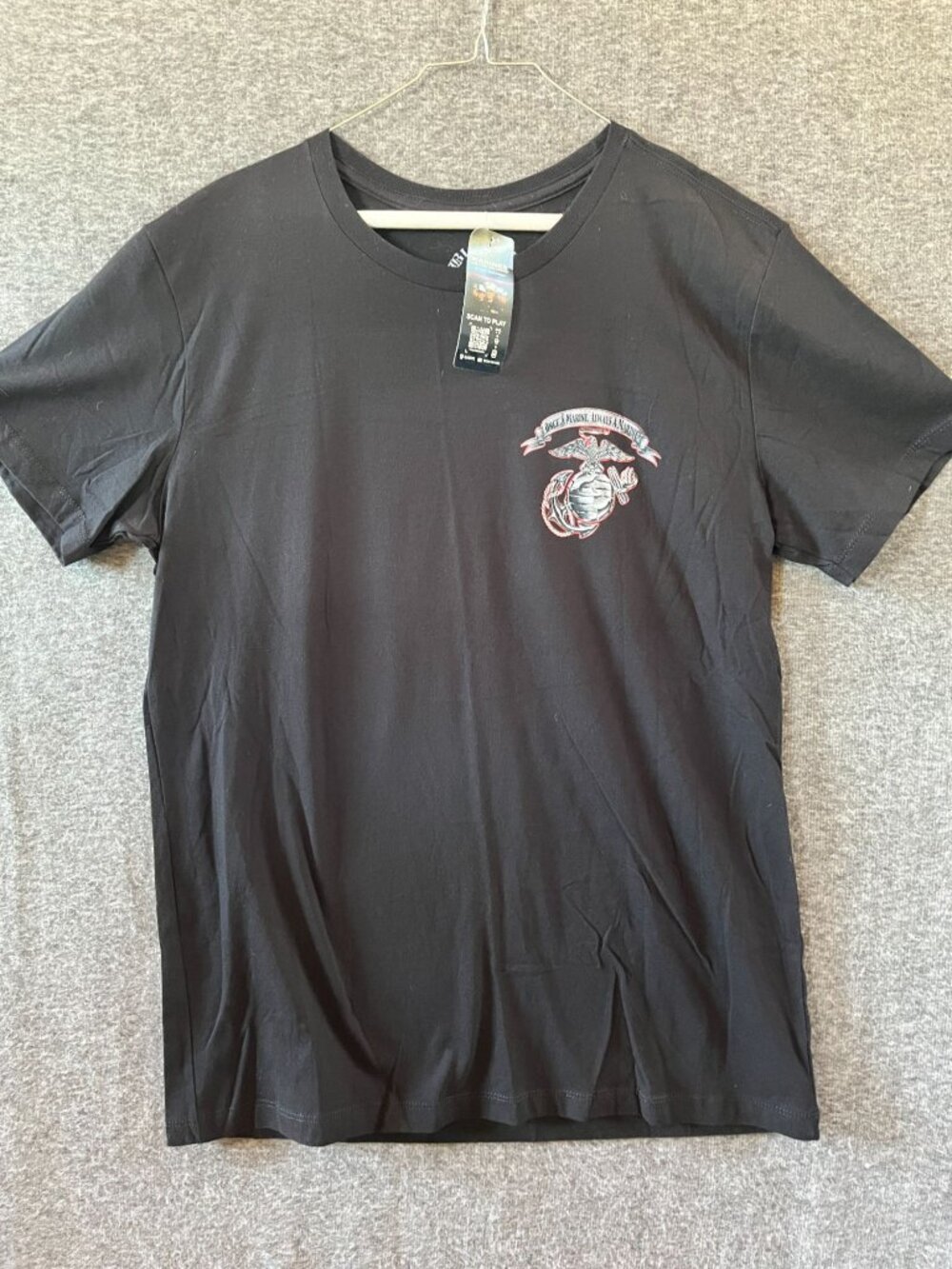 NWT USMC Marines Black Ink 1776 graphic tshirt black short sleeve corps
